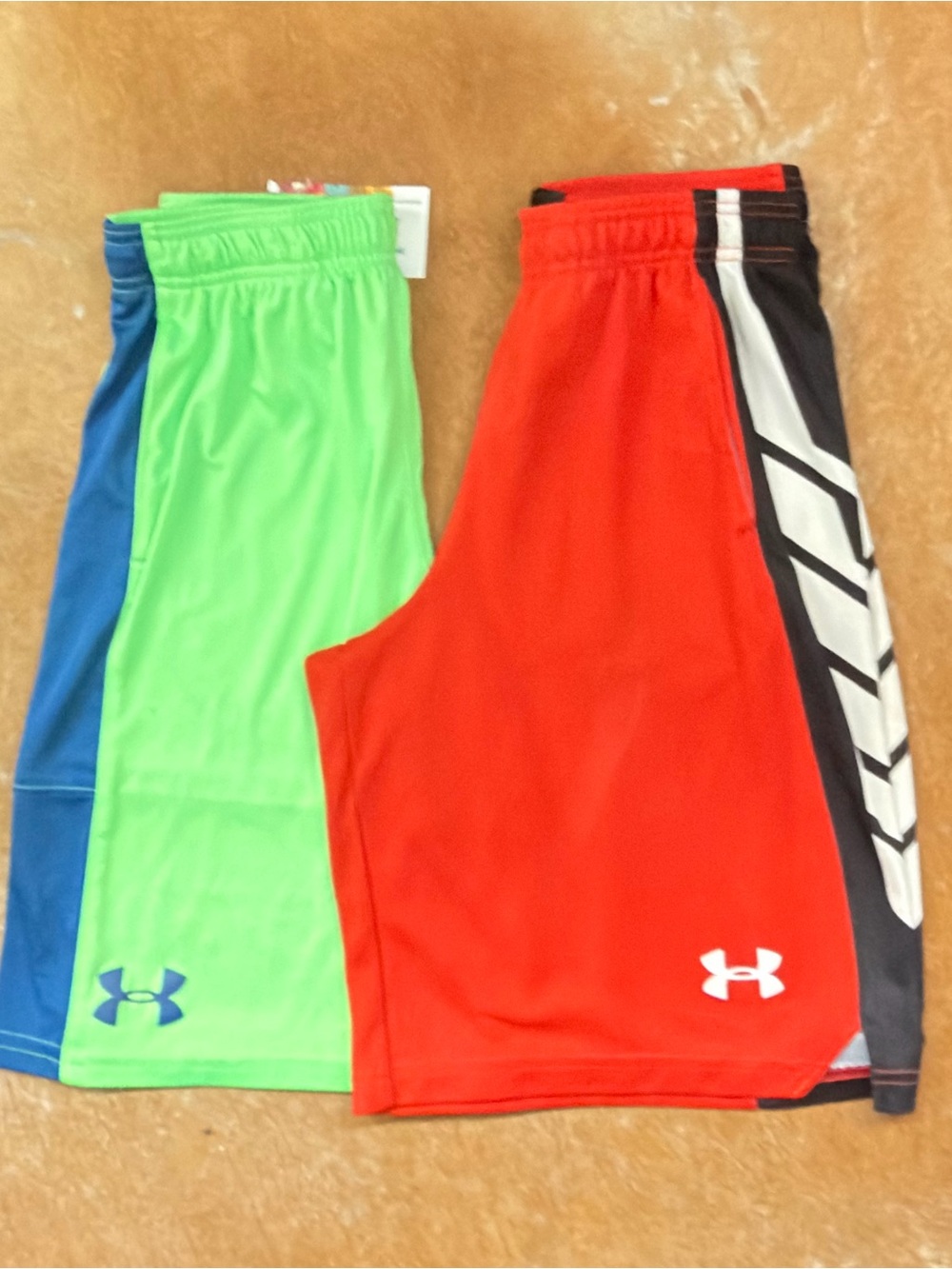 Bundle Under Armour Youth Med loose fit Athletic Shorts – Red & Lime Green